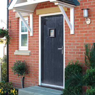 Blue composite entrance door - home exterior ideas